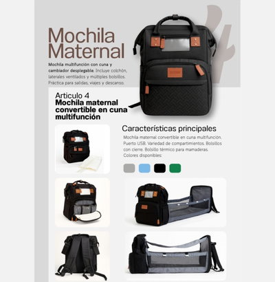 Mochila maternal cuna SUPER PREMIUM