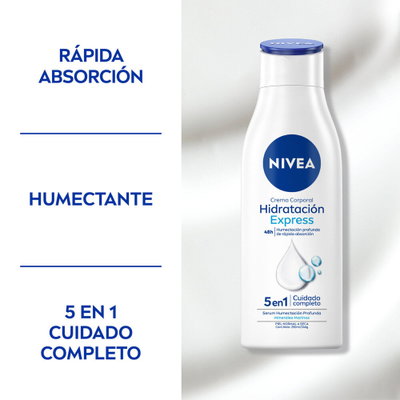 Crema corporal NIVEA Hidratación Express Piel normal a seca 250 ml