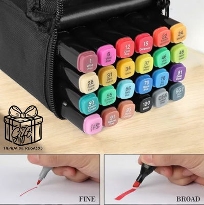 Marcadores Plumones Doble Punta Touch – Set de 24 Colores 🎨