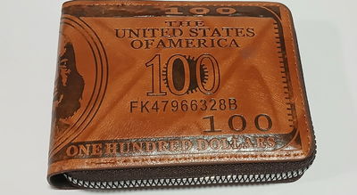 Billetera Dólar marrón con cierre