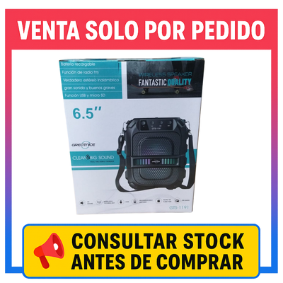 🎵 PARLANTE PORTÁTIL BLUETOOTH 6.5'' GTS-1191 🔊