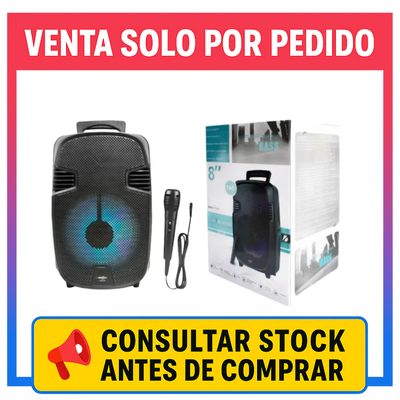 🔊🎶 Parlante Bluetooth GTS-1248 – 8″ con Micrófono y Luces LED 🔥💃🕺 