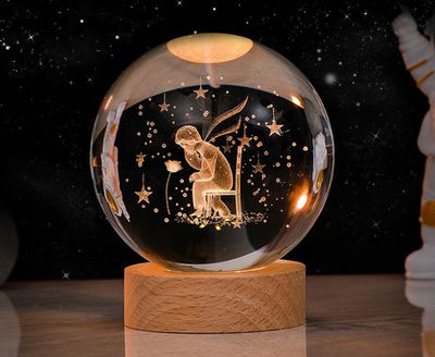 Esfera Magica Cristal 3d Led Luz De Noche