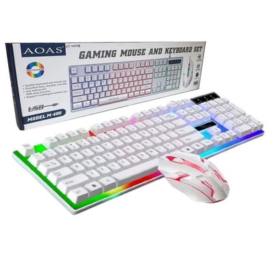 TECLADO Y MOUSE - COMBO GAMER - AOAS M-400 C/CABLE 1.5M - RGB 