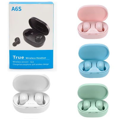 AURICULAR BT TWS - A6S TRUE WIRELESS HEADSET V5.3 BLUETOOTH COLORES
