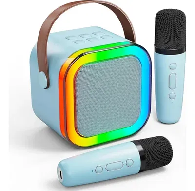 PARLANTE BT K12 KARAOKE CON 2 MICRÓFONO
