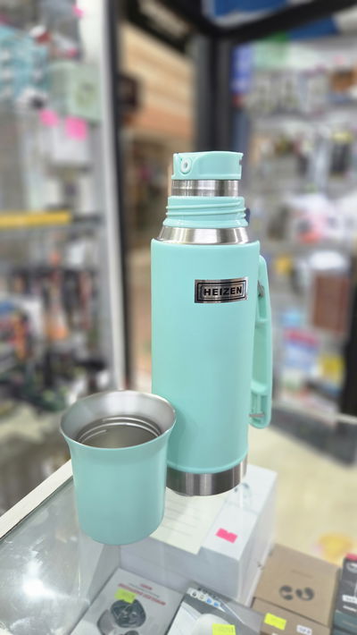 Termo Con Tapa-mate + Bombilla 1L Acero Tapón system