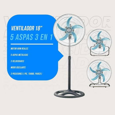 Ventilador 3 en 1 18" 110w