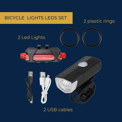 Juego de luces LED para bicicleta delantera y trasera XME CREE LED 3W