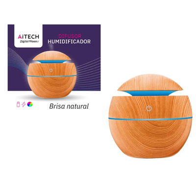 HUMIDIFICADOR AROMATICO AITECH SIMIL MADERA 200ML