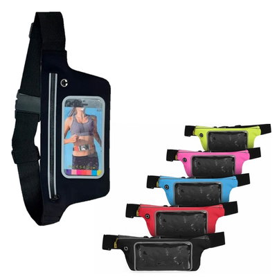 RIÑONERA CINTO ELASTICO C/VISOR TRANSPARENTE - COLORES SURTIDOS