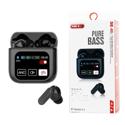 AURICULAR BT TWS - SE60 ANC / ENC BT5.4 CON PANTALLA NEGRO