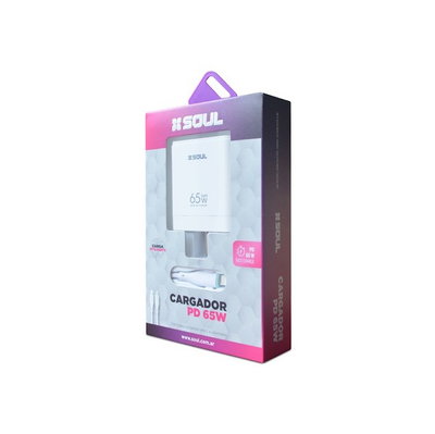 Cargador de Pared Soul Fast Charge USB + PD 65W sin Cable