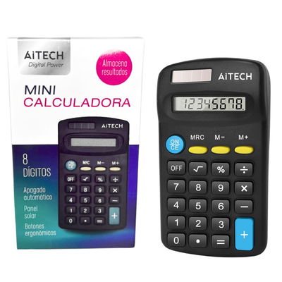 CALCULADORA AITECH MINI 8 DIGITOS, A PILA