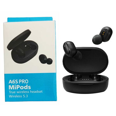 AURICULAR BT TWS - A6S TRUE WIRELESS HEADSET V5.3 BLUETOOTH COLORES