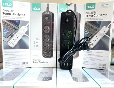Zapatillas CLD con 3 tomas de corriente internacionales más 3 usb mas 1 Usb C