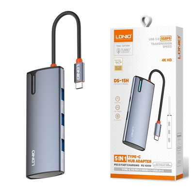 HUB USB-C - LDNIO DS-15H 5 EN 1 4K HDMI 