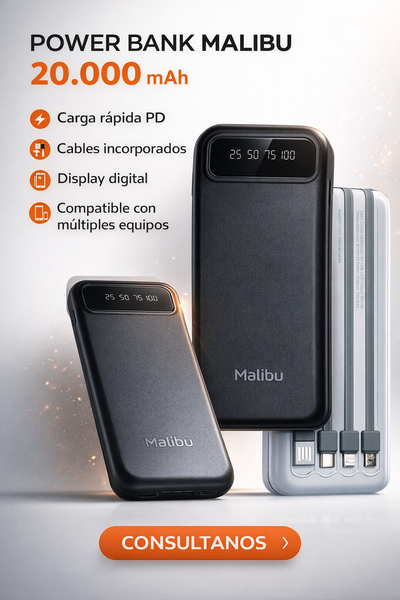 POWER BANK 20.000 mAh - MALIBU YU001 