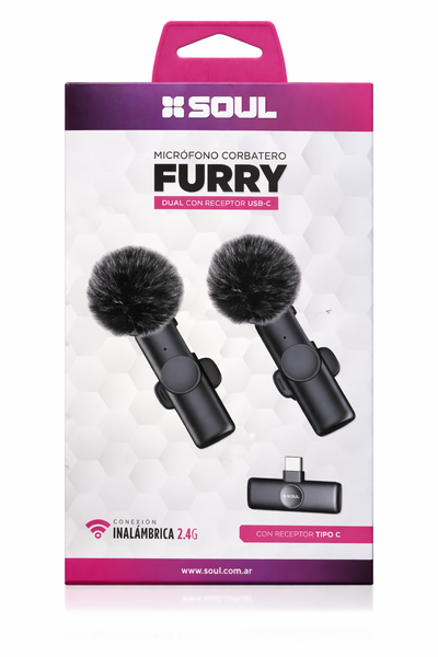 Micrófono Corbatero Furry Inalámbrico x2 Micrófono