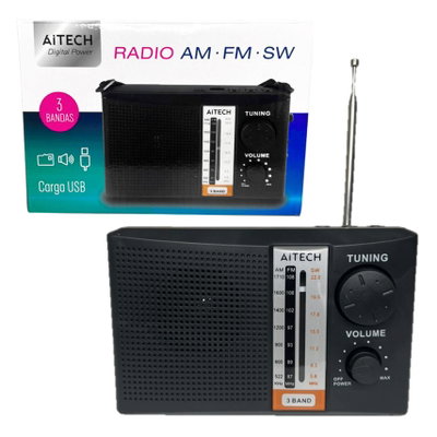 RADIO FM/AM/SW PORTATIL AITECH 3 BANDAS