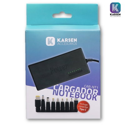 CARGADOR NOTEBOOK - KARSEN CAR-NT1 9 CONECTORES + TIPO C