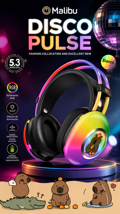 Auriculares RGB Disco Pulse PG580 LED Wireless 5.3