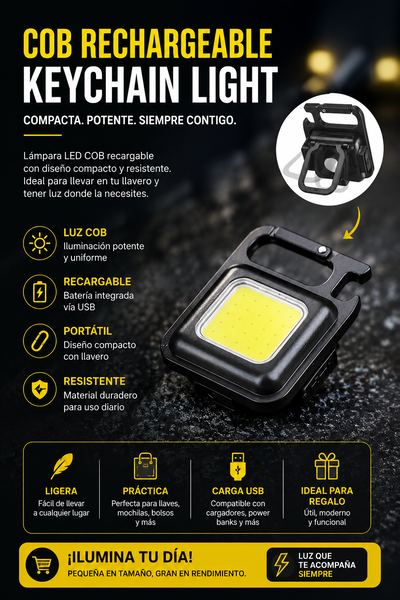 LUZ LED- LLAVERO RECARGABLE CON DESTAPADOR