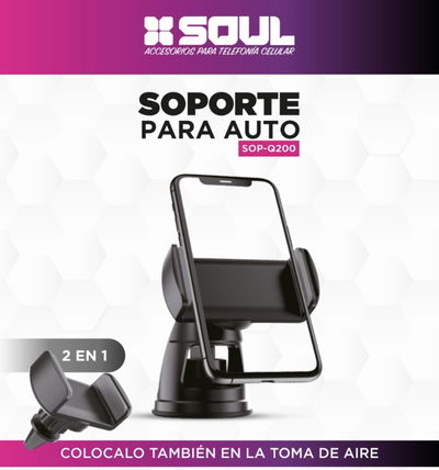 Soporte Auto 2 en 1 SOUL Air SOP-Q200