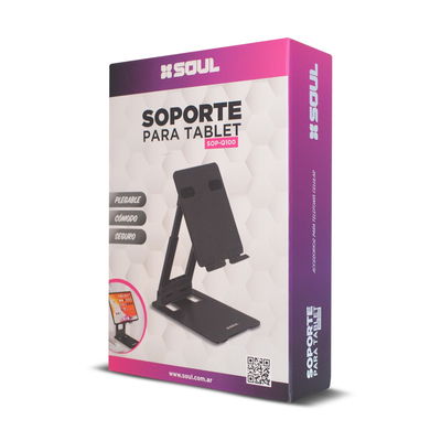 Soporte Escritorio En Metal Plegable Tablet/Celu Q100 Negro Soul 
