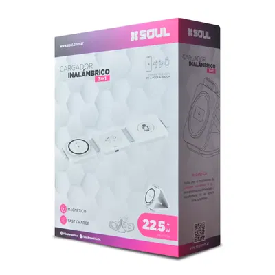 Cargador Inalambrico Soul S300 3 en 1 Magnetico FC 22.5W