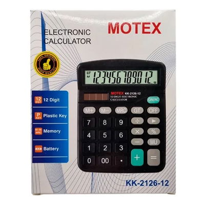 CALCULADORA ELECTRONICA MOTEX KK-2126-12 DOBLE 12 DIGITOS