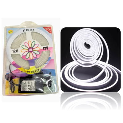 TIRA DE NEON 5 MTS CON FUENTE BLANCO FRIO