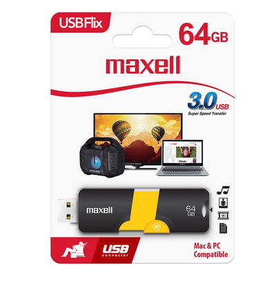 Pendrive Maxell Flix 64Gb 3.0 Negro/Dorado