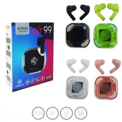 AURICULAR BT TWS - AITECH AIR 99 CON DISPLAY LED