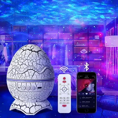 Proyector Galaxy en Forma de Huevo de Dinosaurio - Luces Estrelladas,  Bluetooth 