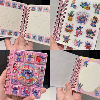 Mini libreta stich con agua y stickers 