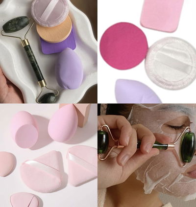 Rodillo facial + esponjas de maquillaje 
