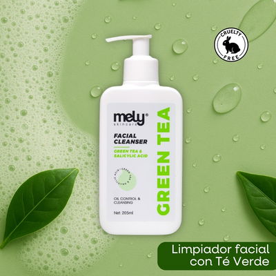 Gel limpiador facial mely green tea 