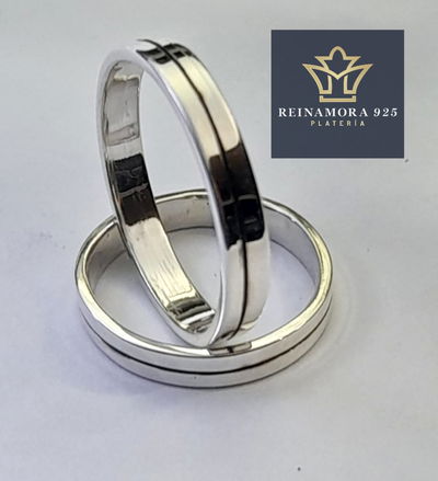 Alianzas Plata 925 cinta 3.5mm línea