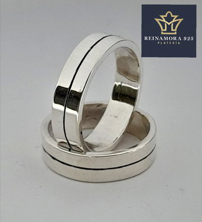 Alianzas Plata 925 cinta 5mm línea 