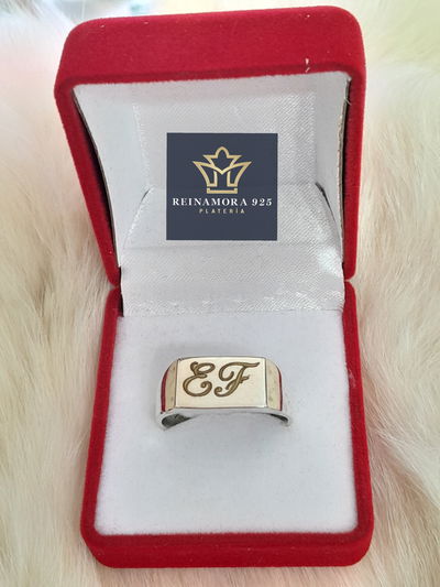 Anillo Sello Plata 925 + Grabado