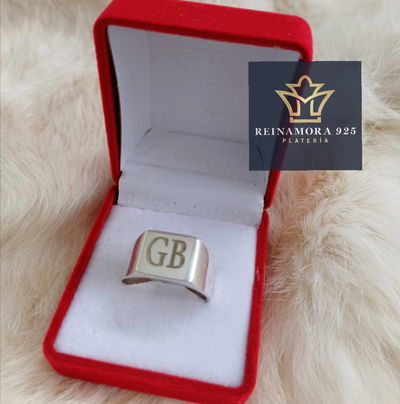 Anillo Sello Plata 925 + Grabado