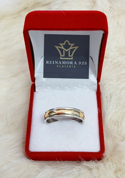 Alianzas Plata 925 Oro 5mm