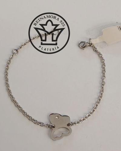 Pulsera Acero Quirúrgico Mariposa Cz