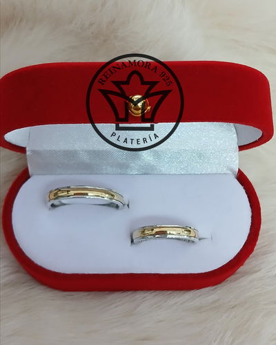Alianzas Plata 925 Oro 3.5mm Sin Fin