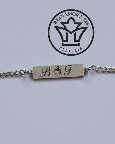 Pulsera Acero Quirurgico Identificatoria Doble pulido 28x7mm+ Grabado