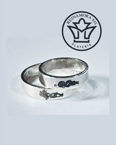 Alianzas Plata 925 Cinta 5mm GOKU & MILK