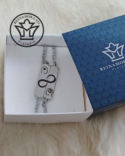 2 Pulseras Acero Quirúrgico Id Doble Pulido para Compartir + Grabado Logo