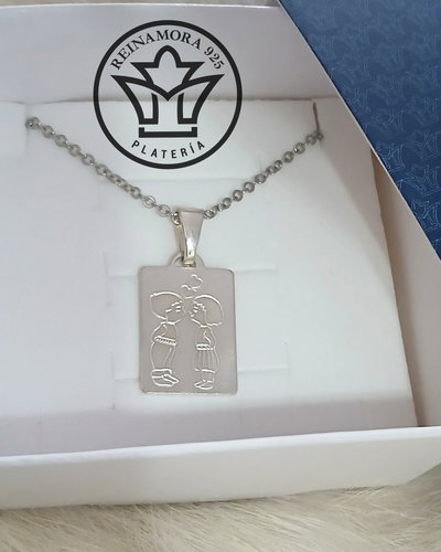 Dije Plata 925 Rectangular Pareja grs