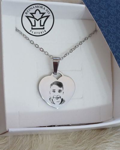 Fotograbado Acero Quirúrgico Mini Corazón Tiffany 20x20mm